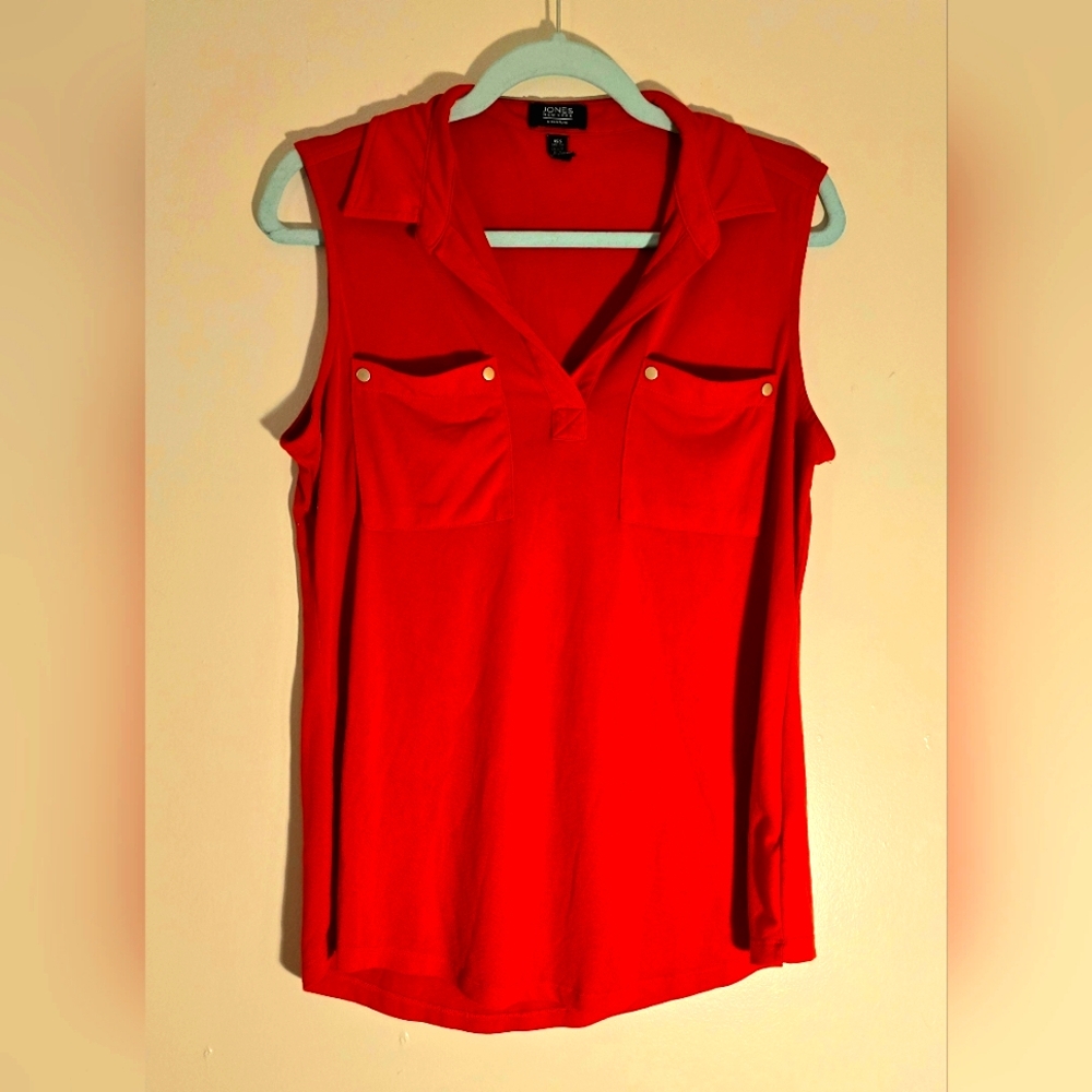 Jones New York Orange Utility Blouse